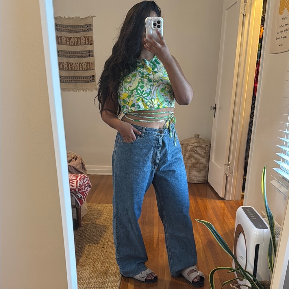 Showpo Green and Yellow Crop Top